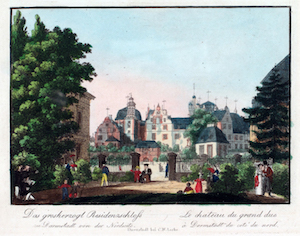 Grossherzogliches Residenzschloss, Gemäde von C.W. Leske